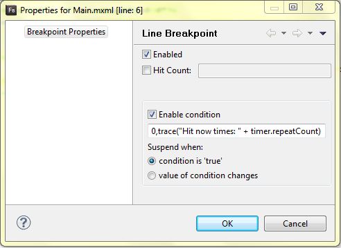 FB4 Conditional Breakpoint Dialog: Tracing
